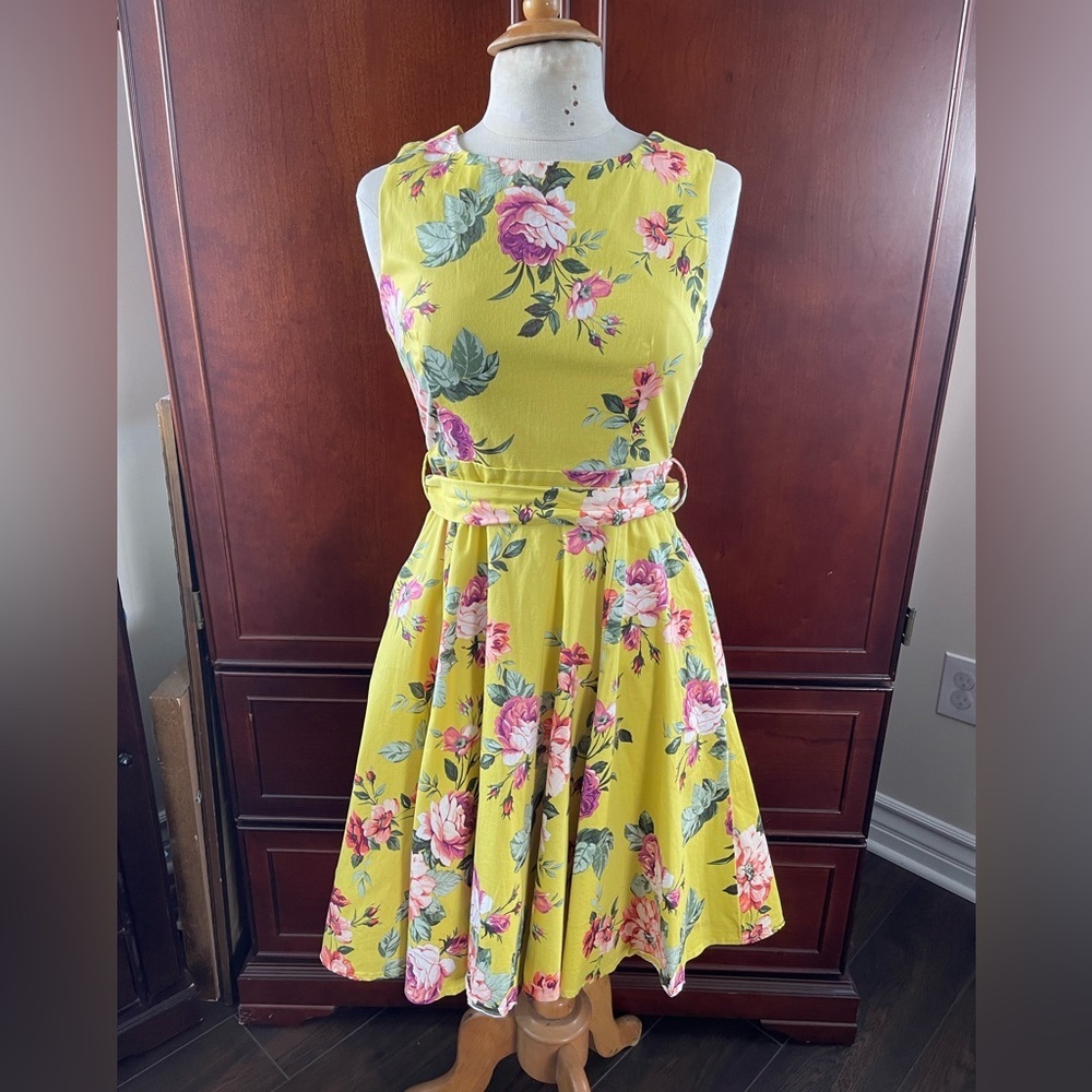 Eva Rose floral fit and flare dress Medium